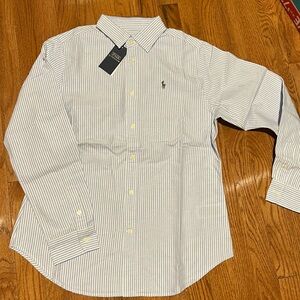 Blue stripe button down shirt